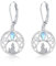 Wolf Ohrringe 925 Sterling Silber Leverback Mondstein Ohrstecker Tier Ohrringe Creolen Wolf Ohrringe Hypoallergene Weihnachten Schmuck Geschenke für Damen
