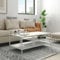 [en.casa] Couchtisch Kumlinge Beistelltisch 40 x 110 x 55 cm mit Ablagen Wohnzimmertisch eckig Sofatisch Metall Kaffeetisch Weiß