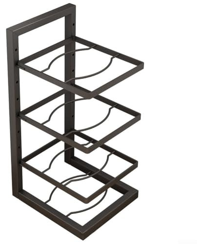 Étagère de rangement robuste pour poêles de cuisine, design peu encombrant (C)