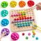 Montessori Spielzeug ab 3 Jahre, Kinderspiele Sortierspiel ab 2 Jahre, Feinmotorik Farben Sortieren, Holz Clip Regenbogen Puzzle, Vorschule Mathe Lernspielzeug Geschenk für 3 4 5 6 Jahre Kinder