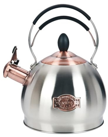 2.6L Stainless Steel Whistling Kettle with Heat Resistant Handle, Suitable for All Hob Types, Including Induction