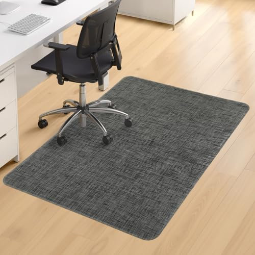 BesWin Office Chair Mat for Hardwood Floors, 90x120cm Non-Slip Hard Floor Protector Mat for Office Chair, Heavy Duty Desk Computer Chair Mat for Home & Office, Easy Flat, Black