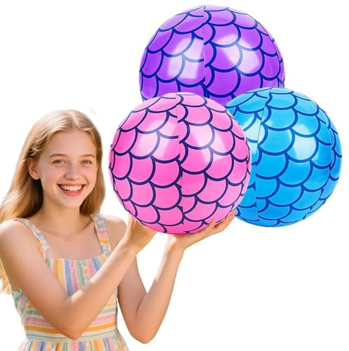 Pelota Inflable de Playa, 3pcs Pelotas Hinchables Piscina, Pelota de Agua para Niños, Juguetes Para Fiestas de Verano en la Piscina, Juguetes de Playa, Regalos para Fiestas