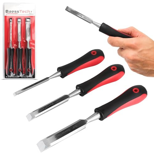 BaessTech 3D Druck Stecheisen Set 3-teilig – Stützstrukturen leicht entfernen – 3D Drucke von Bauplatte lösen – 3D Drucker Zubehör, Spachtel Hand-Entgrater