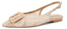 QUEEN HELENA Ballerine Eleganti Scarpe Basse con Cinturino Donna ZM9997 (Beige, Sistema Taglie Calzature EU, Adulto, Donna, Numero, Media, 39)