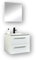 CERAMASHOP Mobile bagno 60 cm bianco lux Roma – lavandino con mobiletto e specchio