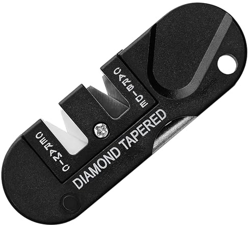 Afilador de cuchillos portátil - Mini kit con piedra de diamante para afilar cuchillo navajas tijeras - Afiladores para supervivencia caz pesca y senderismo 51CH059