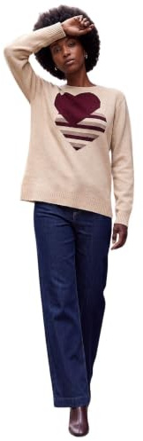 Roman Originals Thick Jumper for Women UK - Ladies Winter Autumn Smart Casual Knit Knitted Knitwear Pull-On Round Crew Neck Long Sleeve Work Office Dinner Party
