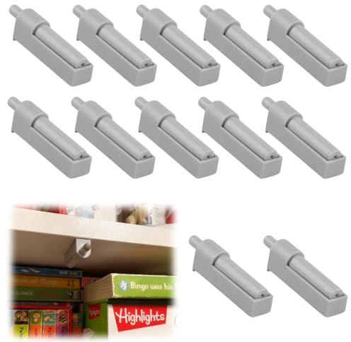 12PCS Soft Close Door Dampers Quiet Closer Buffers Push to Open Door Catches Adjustable Damper for Kitchen Cabinet Home Furniture Trash Can Wardrobe Door Easy Install One-Piece Molding