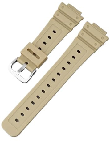 16-mm-Harz-Uhrenarmband mit Schnellverschluss, kompatibel Casio G SHOCK GA-2100 2110, Uhrenarmband, Sportarmband, Ersatz for Zubehör-Armband(Beige,Black Buckle)
