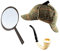 Sherlock Holmes Fancy Dress Zubehörset Deerstalker-hut + Lupe + Viktorianisch Look Röhrenartig Detektive Satz