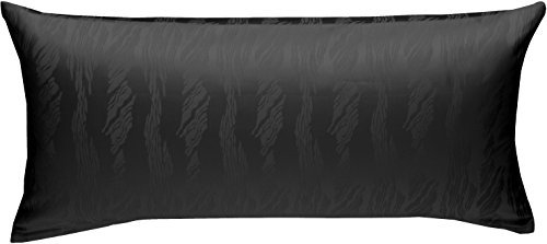 Bettwaesche-mit-Stil Mako Satin Damast Kissenbezug Waves Anthrazit (40 cm x 80 cm)