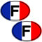 Biomar Labs® 2 Stück Vinyl Frankreich France Flagge Aufkleber Autoaufkleber Stickers Auto Moto Motorrad Fahrrad Helm Fenster Tuning B 195