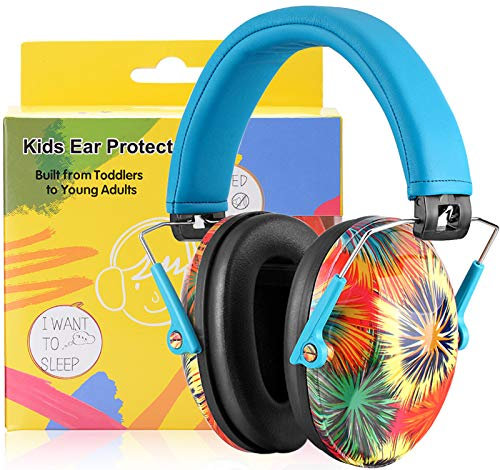 PROHEAR 032 Ear Defenders for Children, Noise Reduction for Autistic Kids Have Sensory Issues, Teens Safety Hearing Protection Muffs, Ideal for Firework, Air Shows, Study - Blue Graffiti