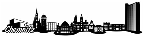 Samunshi® Chemnitz Skyline Wandtattoo Sticker Aufkleber Wandaufkleber City Gedruckt Chemnitz 120x30cm schwarz