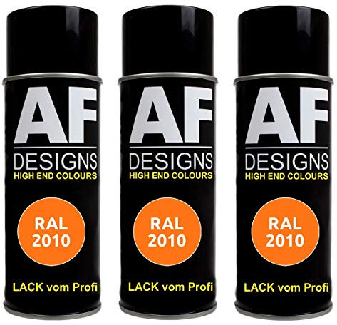 Alex Flittner Designs RAL RAL Lot de 3 bombes de peinture pour voiture RAL RAL RAL 2010 Orange signal satiné