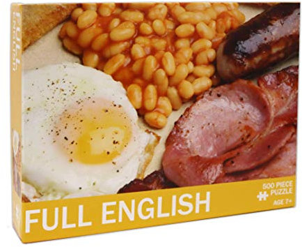 Perfectly Puzzled Full English Puzzle - 500 Piece, Featuring The Full English British Breakfast, Great Gift For Any Puzzle Enthusiast, Ages 7+