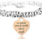 SAGA GIOIELLI® BRACCIALE NODINI INTRECCIATO DONNA FRASI PENSIERI PAROLE EMOZIONALE INCISIONE CUORE (Le amiche sono le sorelle che ti scegli)