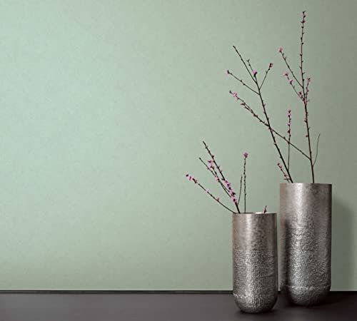 marburg Tapete Grün Uni für Schlafzimmer Wohnzimmer oder Küche Made in Germany 10,05 x 0,53m