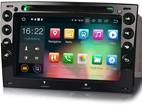 Erisin 7 Zoll Android 10 Autoradio GPS Navi für Renault Megane Unterstützt Touchscreen CarPlay DAB+ Radio Android Auto Bluetooth A2DP 4G WiFi USB RDS DVD OBD2 TPMS Mirror-Link