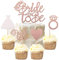 25 Stück Die zukünftige Braut Cake Toppers Glitter Bride Geburtstag Tortendeko Heart Ring Dress Kuchendekoration für Verlobung Junggesellenabschied Hochzeit Brautdusche Party Dekoendeko Roségold