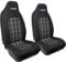 SIMONI RACING RSC/2 Set Vordersitzbezüge, Set mit Autositzbezügen und Kopfstützenbezügen, Universalbezüge für Vordersitze, Schwarz und Muster