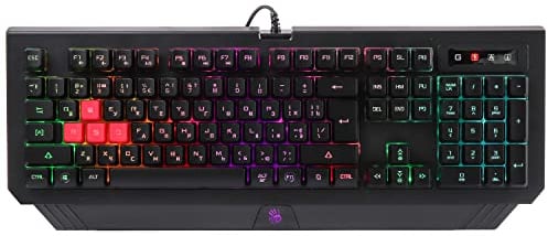 Bloody B120 Gaming-Tastatur mit Hintergrundbeleuchtung, Wired USB, Anti-Ghosting-Handballenauflage