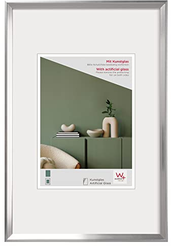 walther design Desire DEX030S Cadre Photo en Plastique avec Verre Synthétique, Argenté, 20 x 30 cm