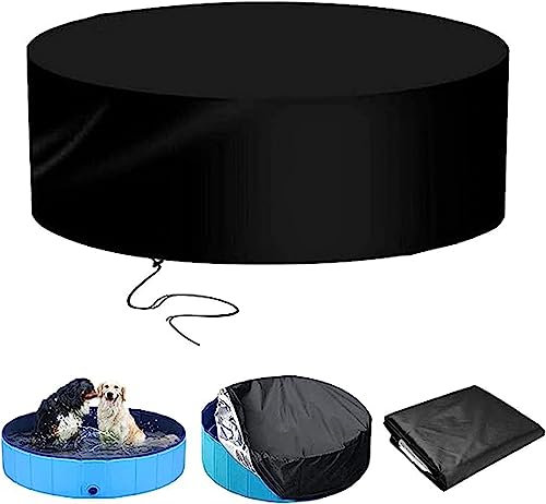WENNEWU Hundepool -Abdeckung Faltbarer Hund Schwimmbad Sommer Außenwaschbares Wasserdichtes Staubschutz Schwimmbad Abdeckung,Schwarz,82 * 30cm