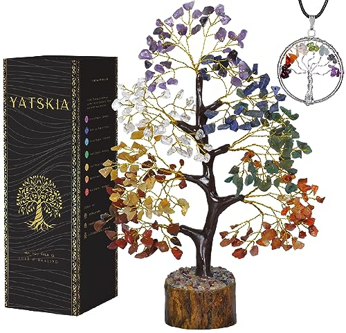 Baum Des Lebens - Kristalle - Edelsteine - Heilsteine - Geldbaum - Spirituelle Geschenke - Bonsai Baum - Feng Shui Deko - Edelsteine Baum (7 Chakra)