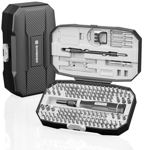 SHARDEN Precision Screwdriver Kit 153 in 1 Laptop Magnetic Screwdriver Kit Electronic Magnetic Screwdriver Kit for PC iPhone Phone PS5 PS4 Jewelry Tablet RC Xbox