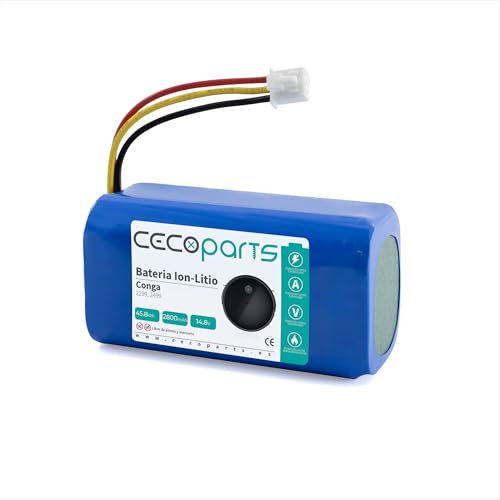 CECOPARTS Batería 2800 mAh 14.8V 45.8Wh para Cecotec Conga 2299 y 2499. Repuesto para Robot Aspirador. Revisar Modelo en su Robot Aspirador Antes de Comprar.