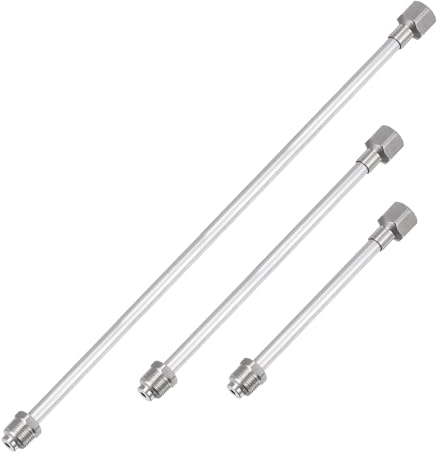 sourcing map 3pcs Airless Paint Sprayer Extension Rods with Red Guard, 8 Inch 12 Inch 19 Inch, 3 Sizes Paint Sprayer Extension Pole for Airless Sprayers
