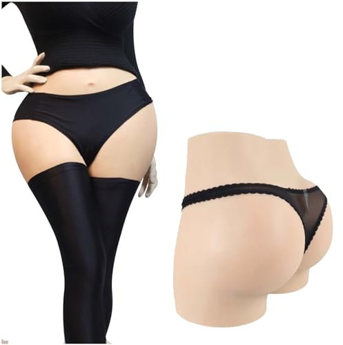 Adima Silicone Pants Male to Female High Elasticity Can Be Inserted Silicone Panties for Cosplay,White,Basic