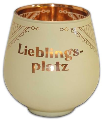 Windlicht aus Glas - gelaserte Schrift - Lieblingsplatz - KKL39 Windlichtglas Kultlicht