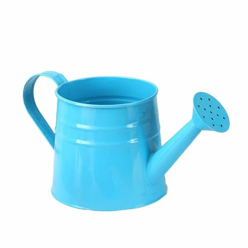 Milageto Mini annaffiatoio in Metallo Fioriera da 9,6x4,5 Pollici Contenitore per Fiori Decorativo Multiuso Secchio da Giardino per Gli Amanti delle Piante, Blu