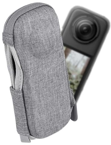 XIHIRCD Portable Action Camera Bag, Gray Camera Body Storage Case Mini Storage Pouch Carrying Case for Insta360 x4 Camera Accessories Lens Protective Hard Shell
