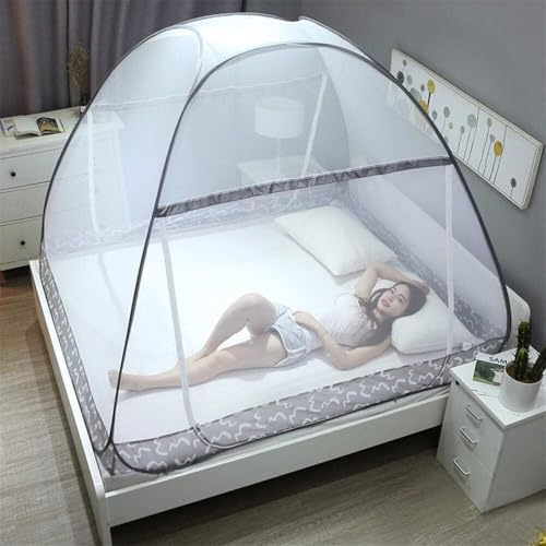 Moskitonetz fürs Bett, tragbare, Faltbare Moskitonetze, Moskitonetz, feinmaschiges Moskitonetz fürs Bett(A,1.5 * 2.0m)