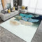 Xiaosua Teppiche Wohnzimmer100x200CM Küchenteppich Groß büro bodenmatte Waschbarer Teppich mit frischem und natürlichem Blattmuster Blau