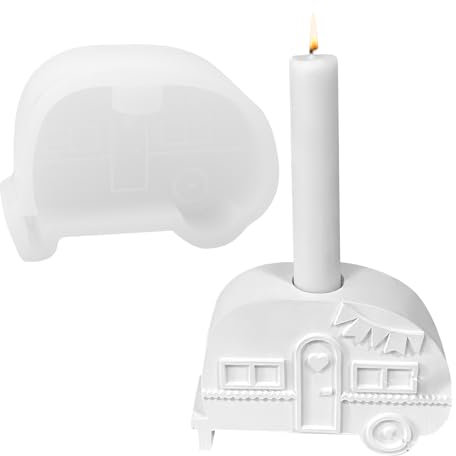 Camping Bus Kerzenhalter Silikonform Stabkerzen, Silikonformen GießFormen Gießform Kerzenhalter Silikonformen Candle Holder Silikonform Gießform Kerzen Auto Form FüR Deko Geschenk