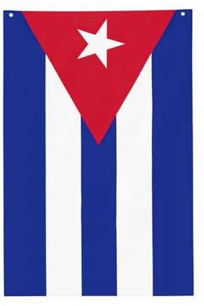 Banderas de jardín con estampado de bandera cubana, pequeñas banderas de invierno para exteriores, decoración de 23 x 35 pulgadas, de una sola cara