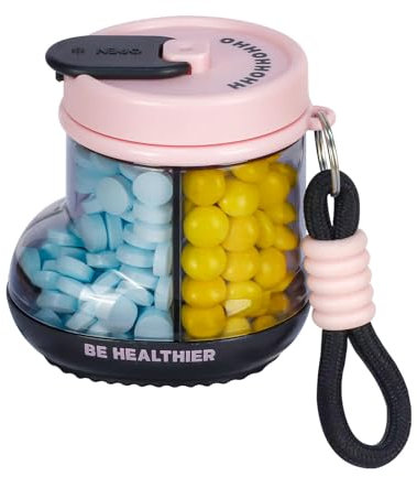 Tablettenbox 7 Tage Morgens Abends Pillendose Klein für Unterwegs EASYLOCK Medikamentenbox mit 4 Separaten Fächern BPA Frei für Vitamine, Medikamente und Nahrungsergänzungsmittel Reisen (Rosa)