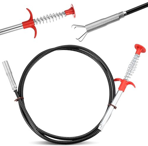 Pinze per Artigli Flessibili, 160cm Pinza Scarico, Stura Lavandini e Scarichi Spirale, Molla Sturatubi per Pulizia Scarichi Pulizia Tubi Lavandino Bagno Cucina Lavandino Fogne (160 cm)