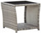 Myheimly Couchtisch Grau 45x45x40 cm Poly Rattan und Glas