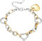 Emibele Herzarmbänder Für Frauen, Edelstahl Rostfrei Gold Silber Armband Mit Herzcharm, Verstellbare Sicherheitsverschluss Silberhandkette,Romantischer Schmuck Valentinstagsgeschenke Für Frauen Männer