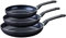 Fackelmann 9429650 Set de 3 poêles antiadhésives revêtement céramique 24, 28 et 30 cm sans PFAS, poêle sans PFAS, poêle alu, poêle tous feux, poêle induction, Aluminium, Noir, Vert, 24, 28 et 30 cm