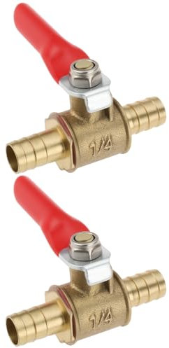 Create idea 2x In Ottone Con Maniglia Valvola A Sfera Di Commutazione Da 8 Mm Utilizzata Per Rubinetto Di Scarico Della Conduttura Del Carburante.