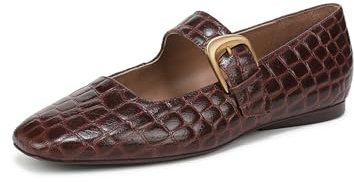 Naturalizer Women's Cosmic Mary Jane Flats, Wide Fit, Brown Croco Leather, UK 4.5