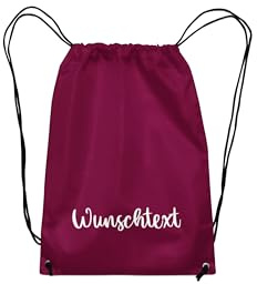 Turnbeutel Rucksack mit Namen personalisiert - Aufdruck selbst gestalten, Stoffbeutel Festival Tasche Kindergarten