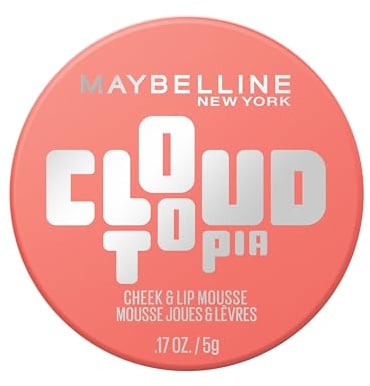 Maybelline Blush & Lip Mousse, Cloudtopia, Up to 14H Wear, Coral Illusion | For Up To 14 Hour Colour, Resists Sweat, Transfer Resistant, Crease Proof, Cheek and Lip Mousse